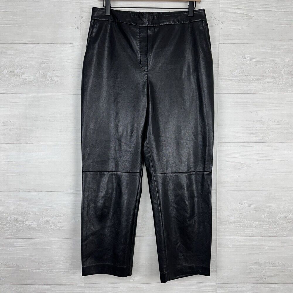 Aritzia Babaton Faux Leather Cropped Pull On Pants Women 12 Black Command